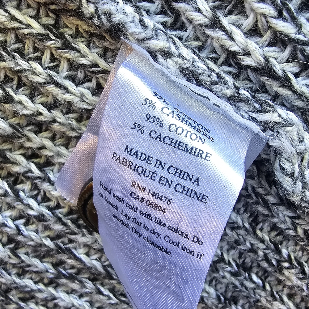 Faherty Cashmere Cardigan Oversized Baggy Big Pockets Grandpa Chunky Knit XXL - Picture 5 of 6